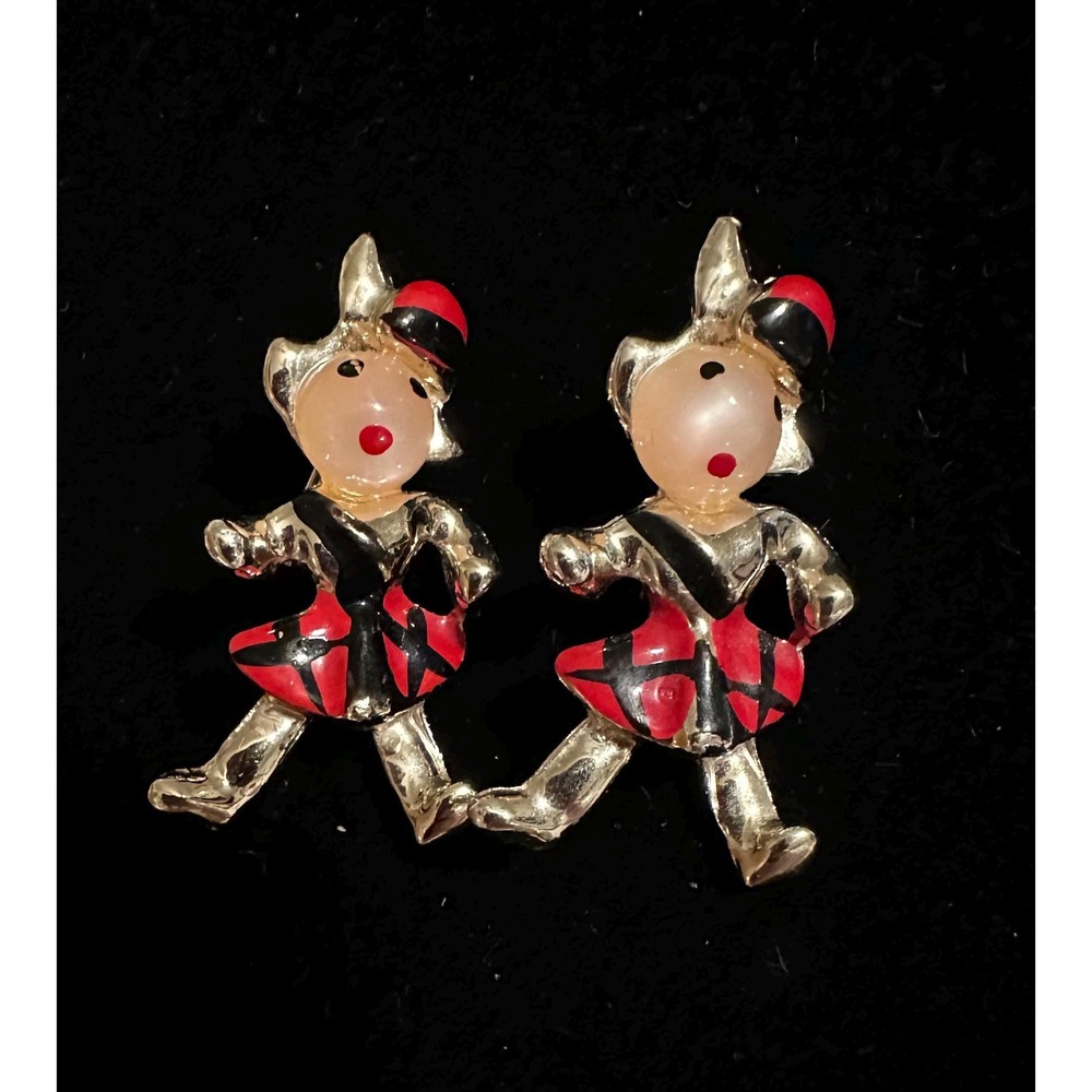 2 1950's Scatter‎ Pins Scottish Dancers Kilt Skirts